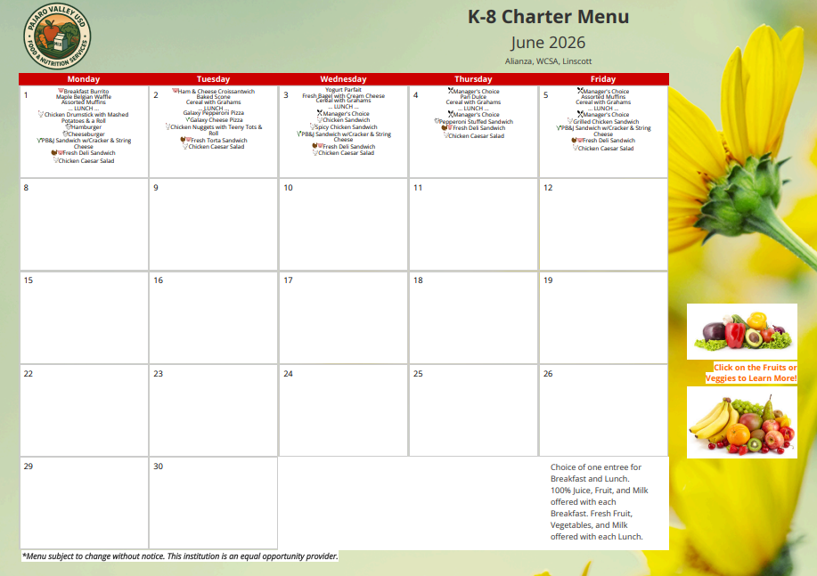 April Menu