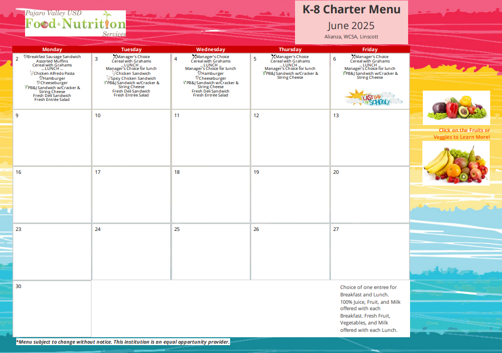 April Menu