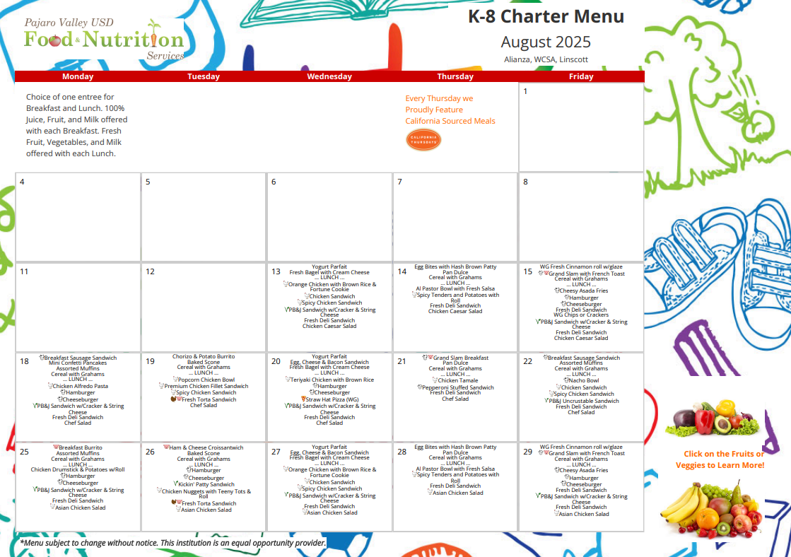April Menu